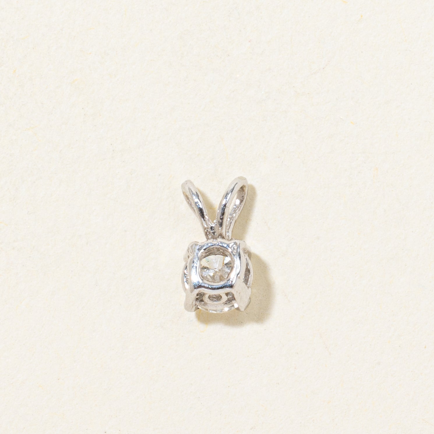 White Gold Solitaire Diamond Pendant | 0.25ct