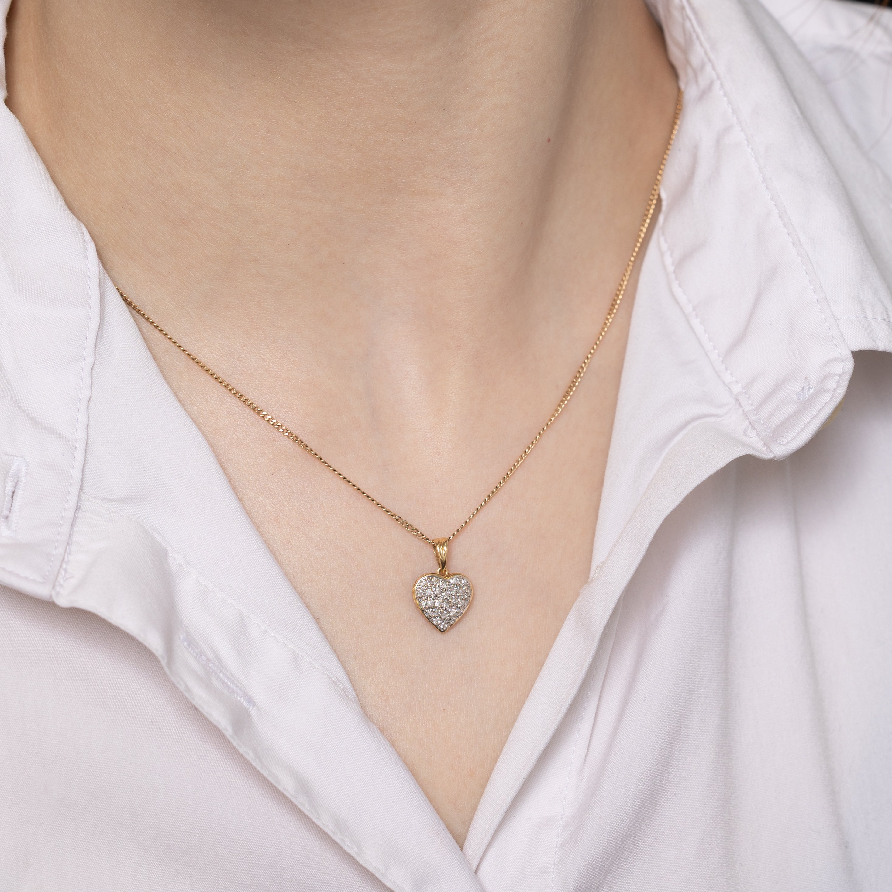 Pave Set Diamond Heart Pendant | 0.19ctw