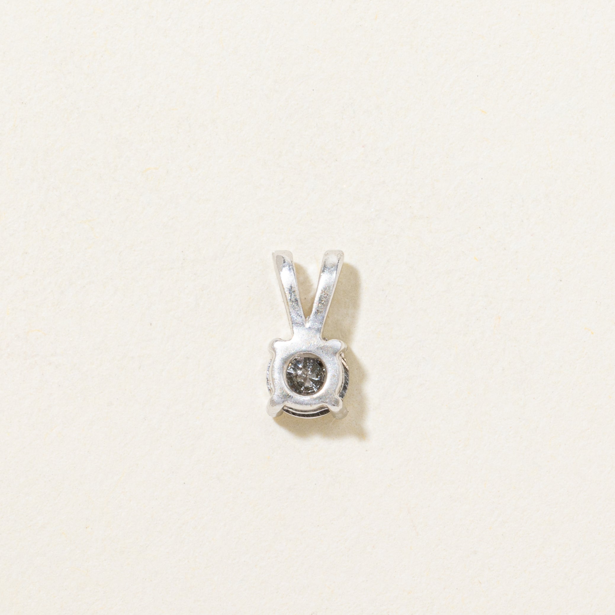 White Gold Solitaire Diamond Pendant | 0.12ct