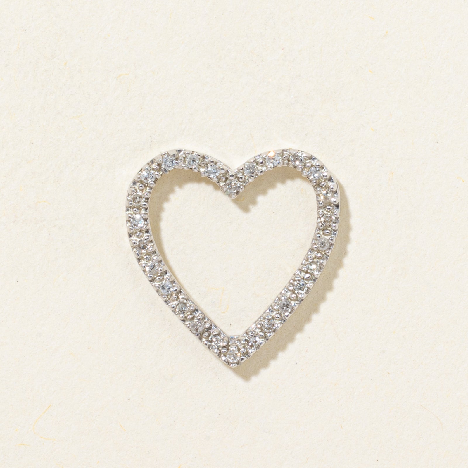 Pave Set Diamond Open Heart Pendant | 0.10ctw