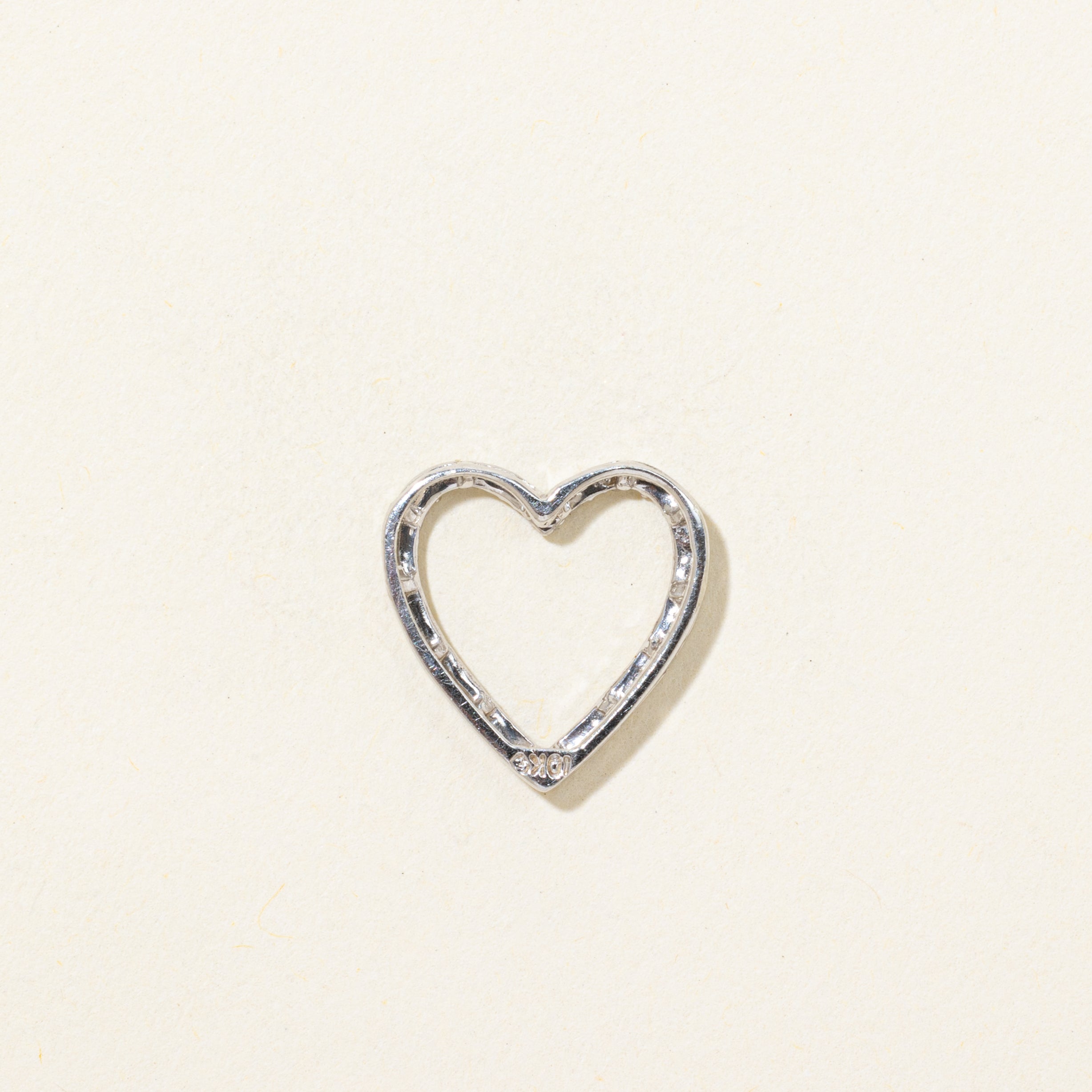 Pave Set Diamond Open Heart Pendant | 0.10ctw