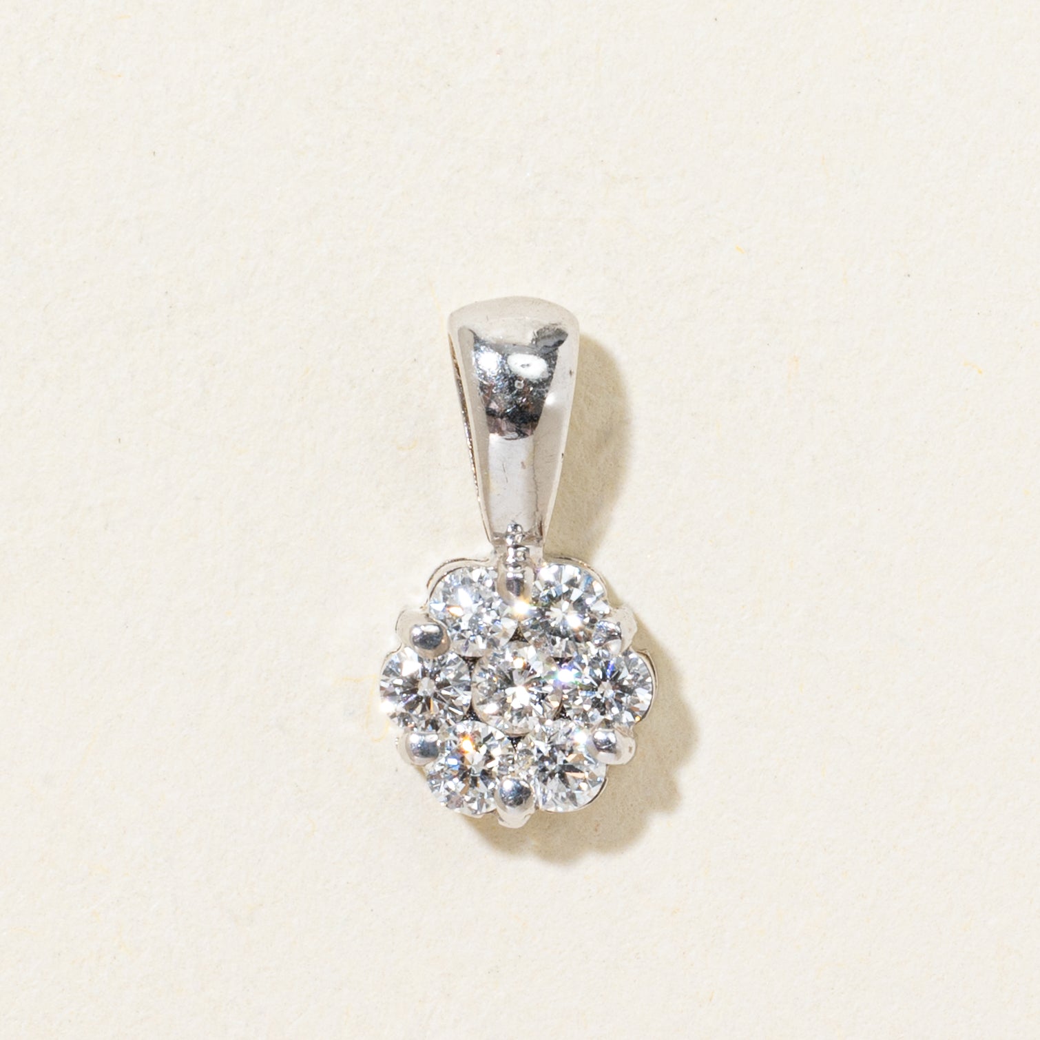 18k Diamond Daisy Cluster Pendant | 0.32ctw
