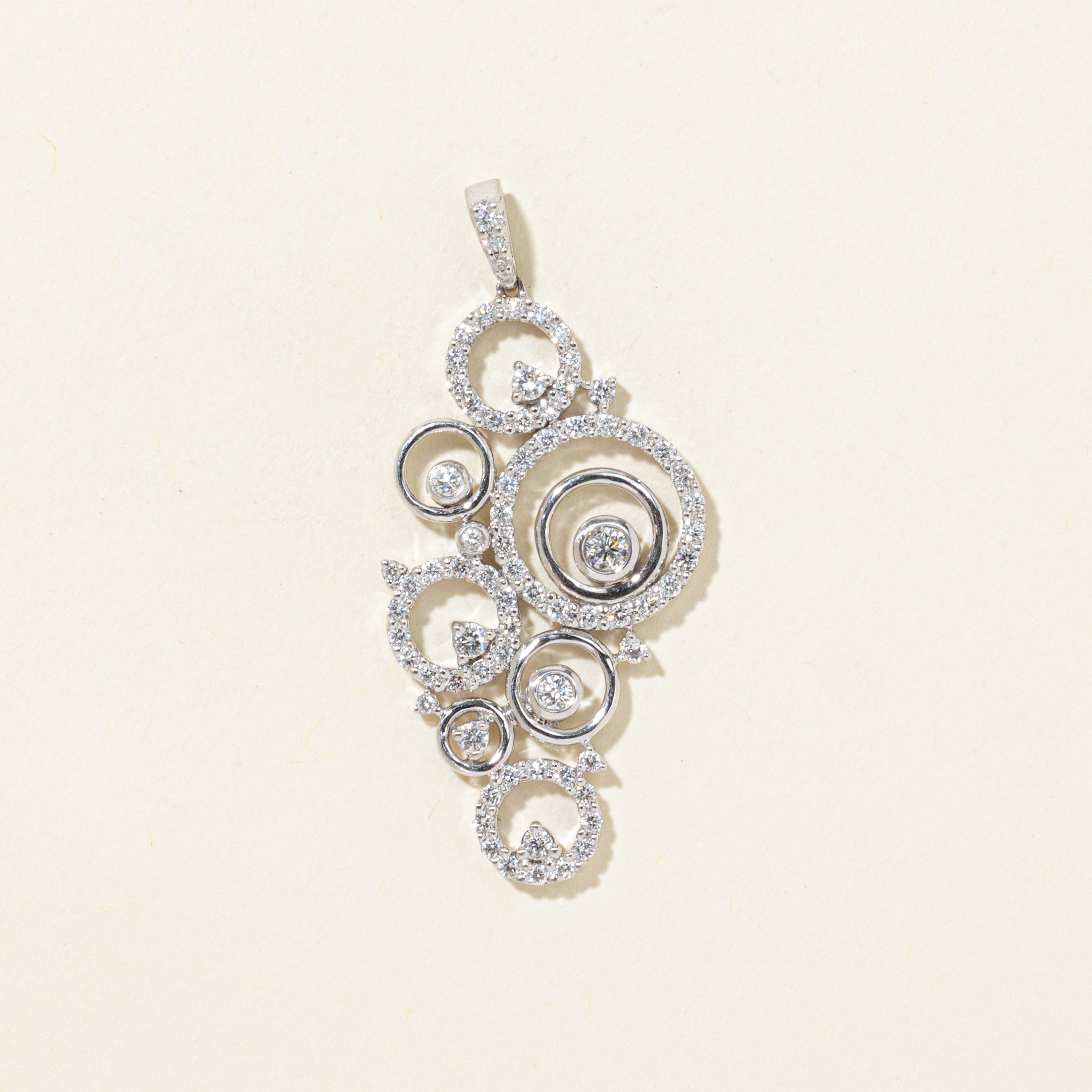 Diamond Open Circles Drop Pendant | 0.95ctw