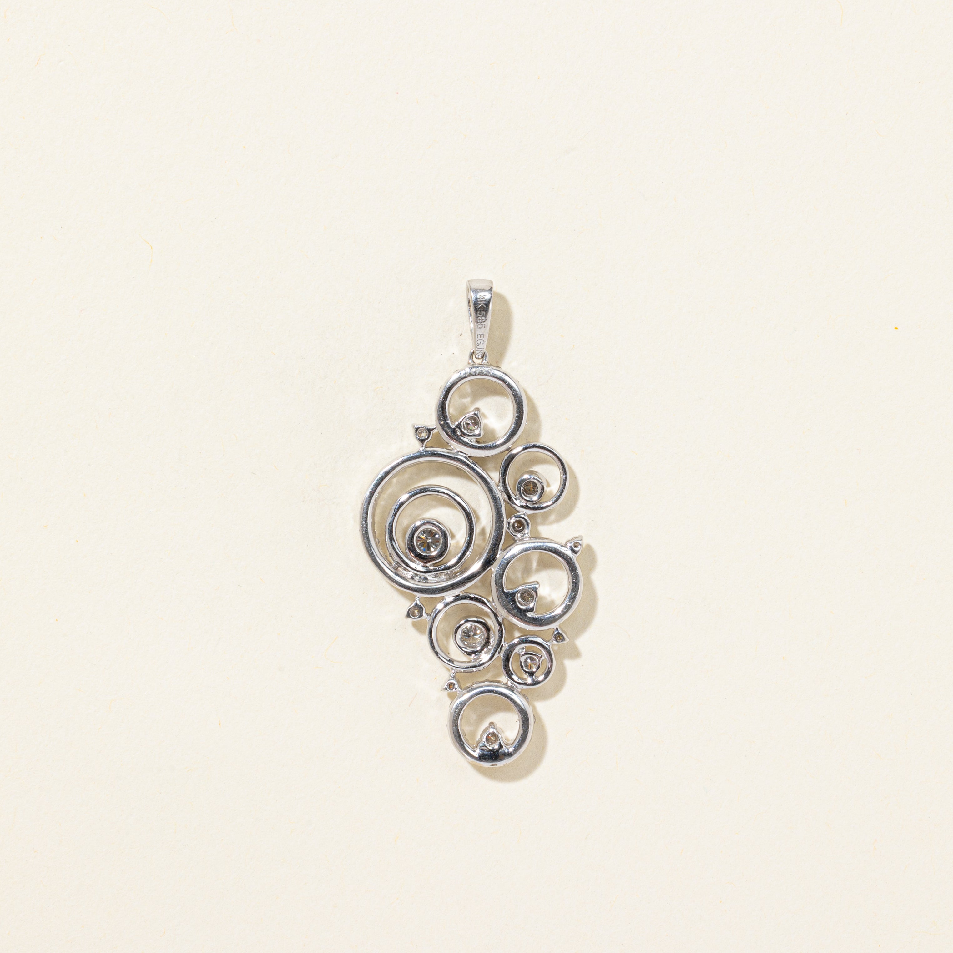 Diamond Open Circles Drop Pendant | 0.95ctw