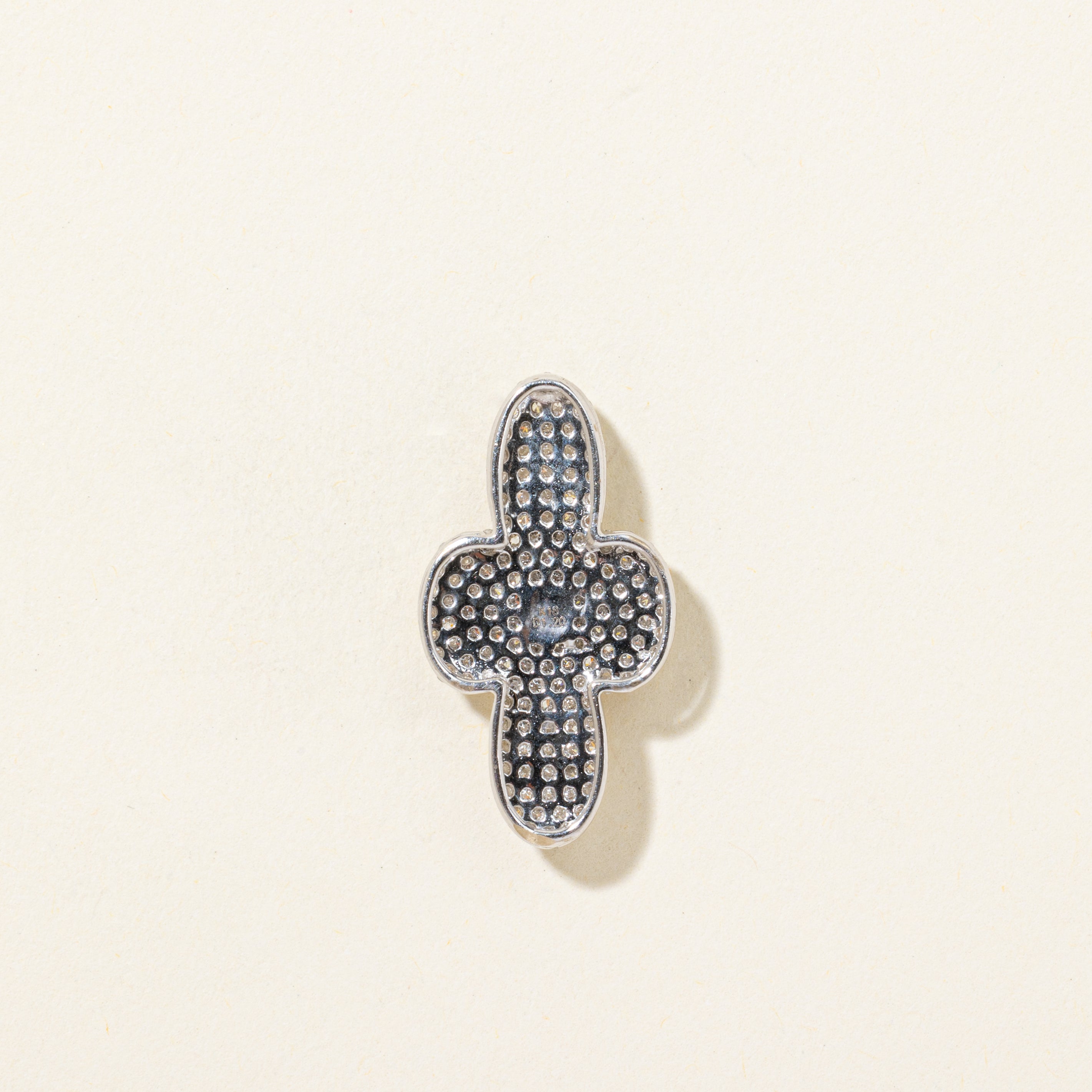 18k Tri Tone Pave Set Diamond Pendant | 1.20ctw