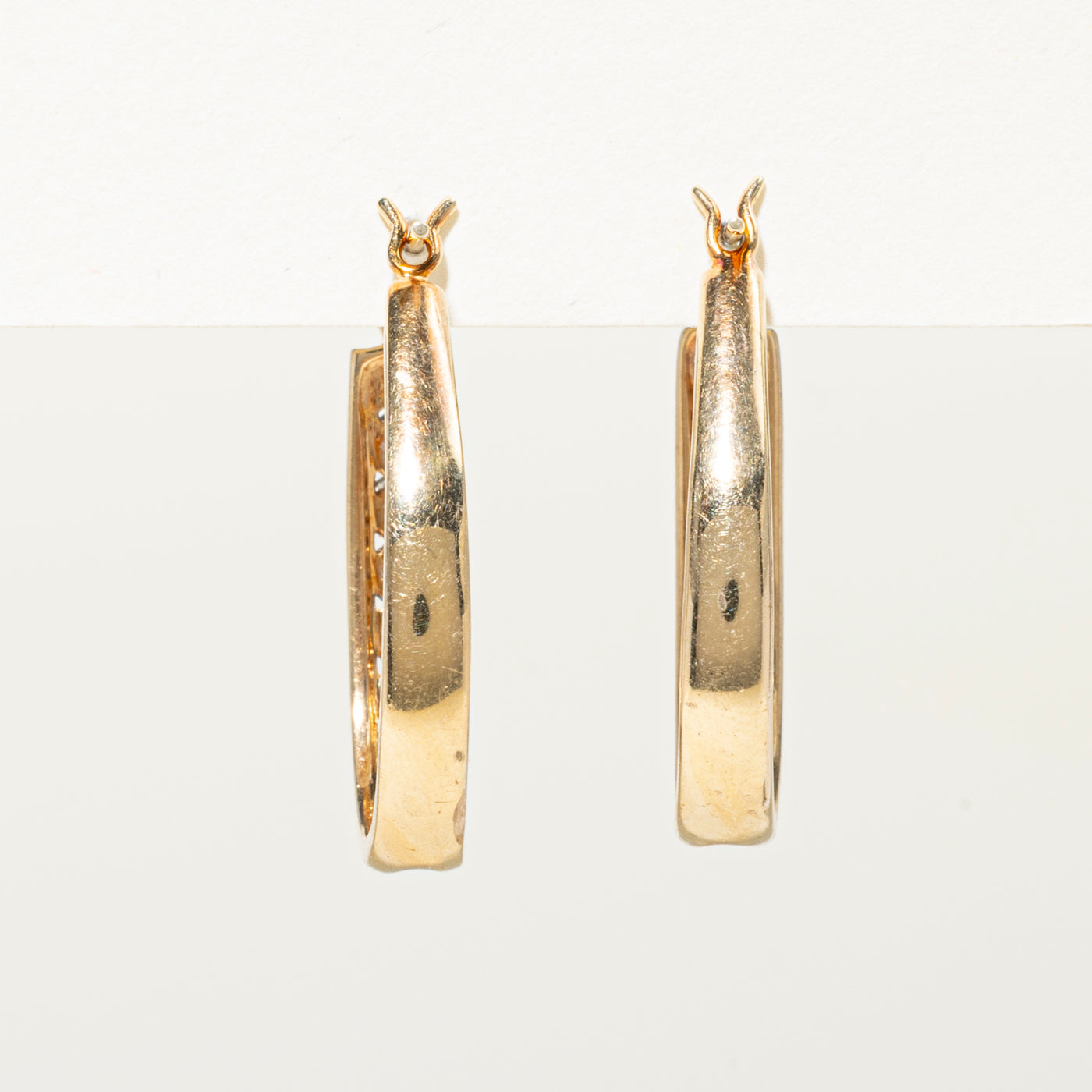 Channel Set Diamond Hoop Earrings | 0.94ctw