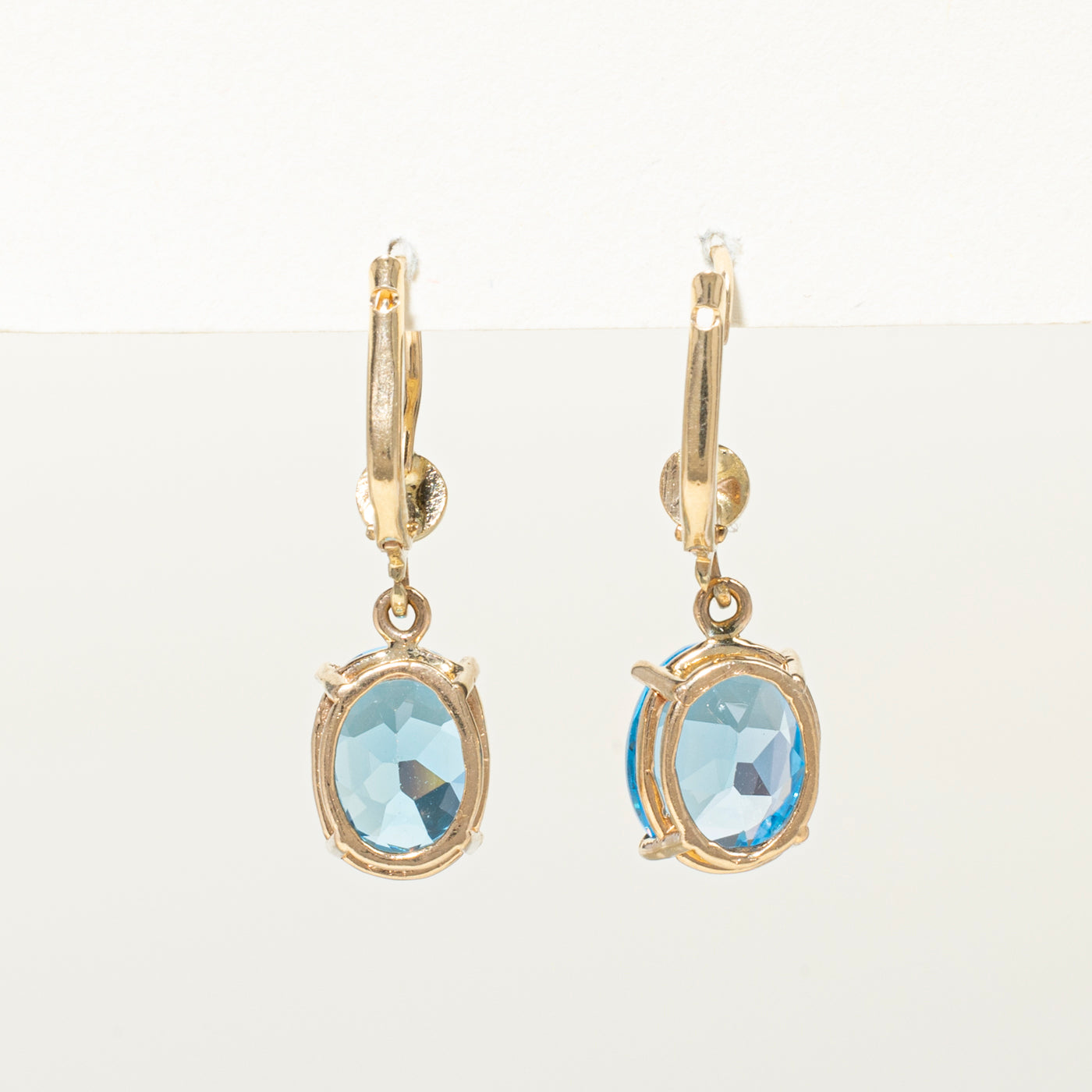 Oval Cut Blue Topaz Drop Earrings | 7.60ctw