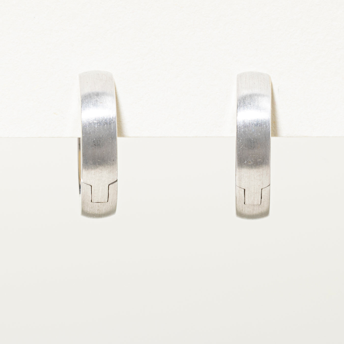 White Gold Flush Set Diamond Hoop Earrings | 0.22ct