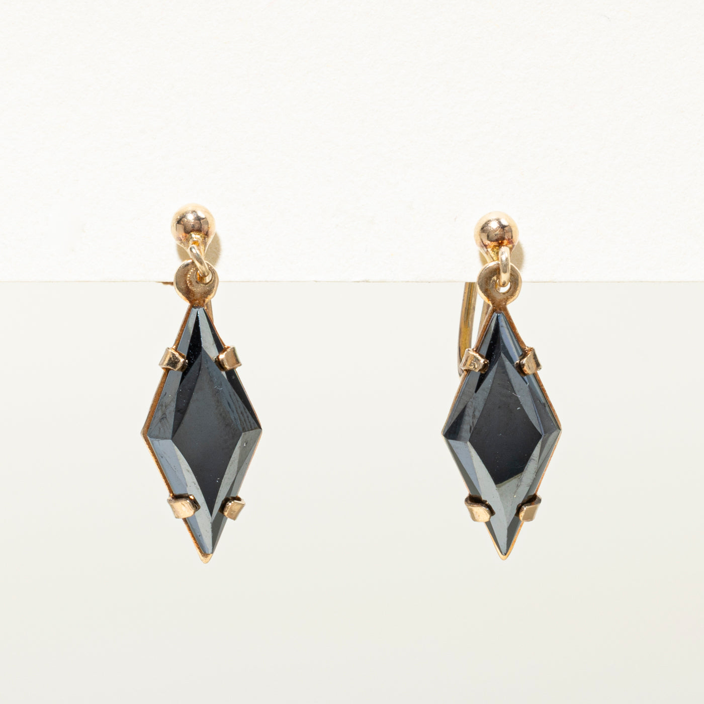 Solitaire Hematite Geometric Clip-On Earrings | 5.00ctw