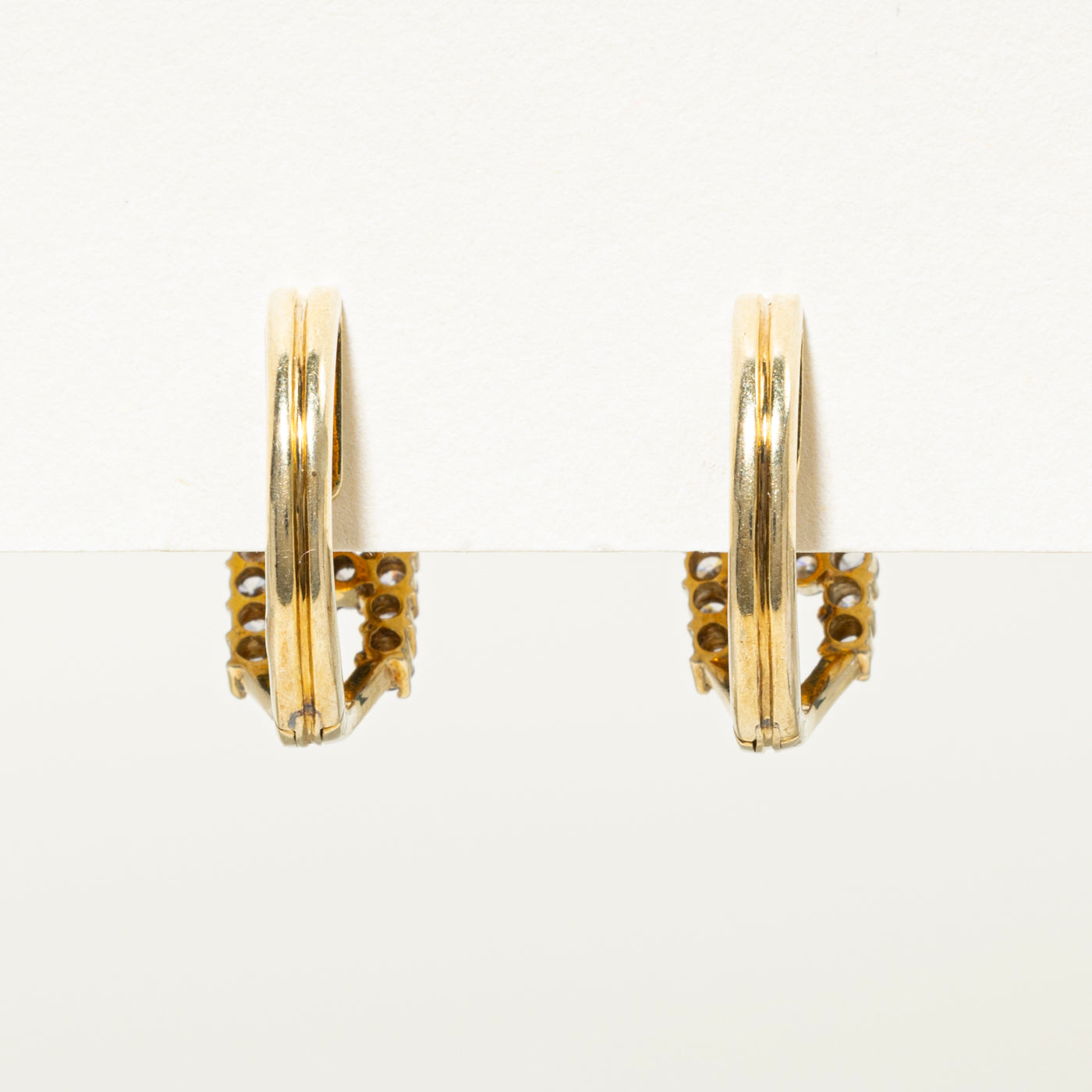 Diamond "H" Initial Hoop Earrings | 0.50ctw