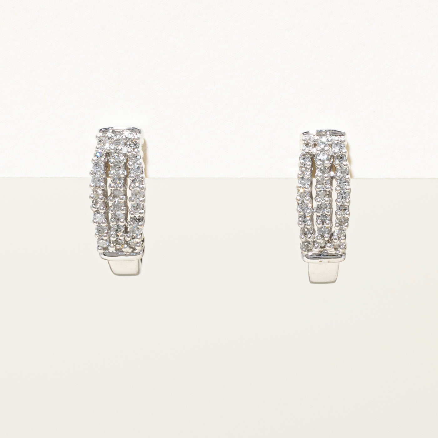 Diamond Half Huggie Earrings | 0.27ctw
