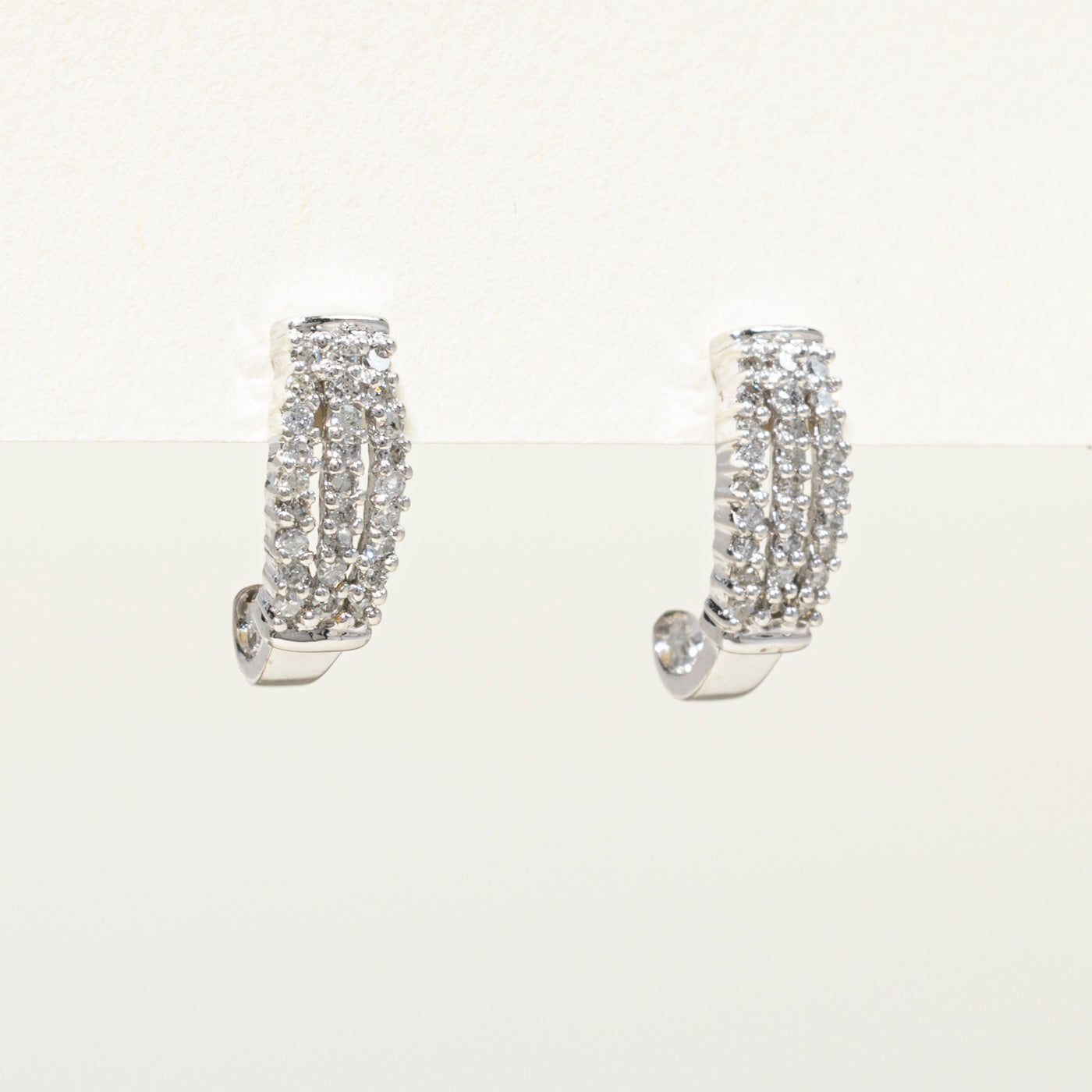 Diamond Half Huggie Earrings | 0.27ctw