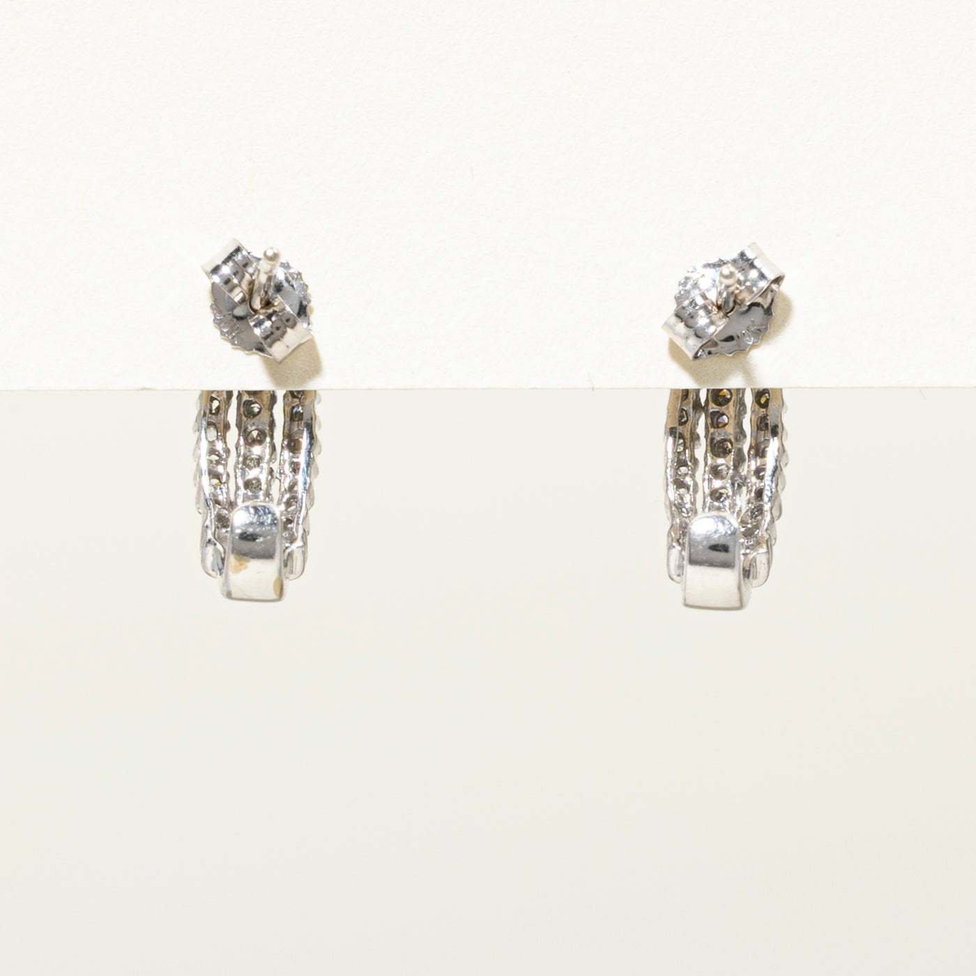 Diamond Half Huggie Earrings | 0.27ctw