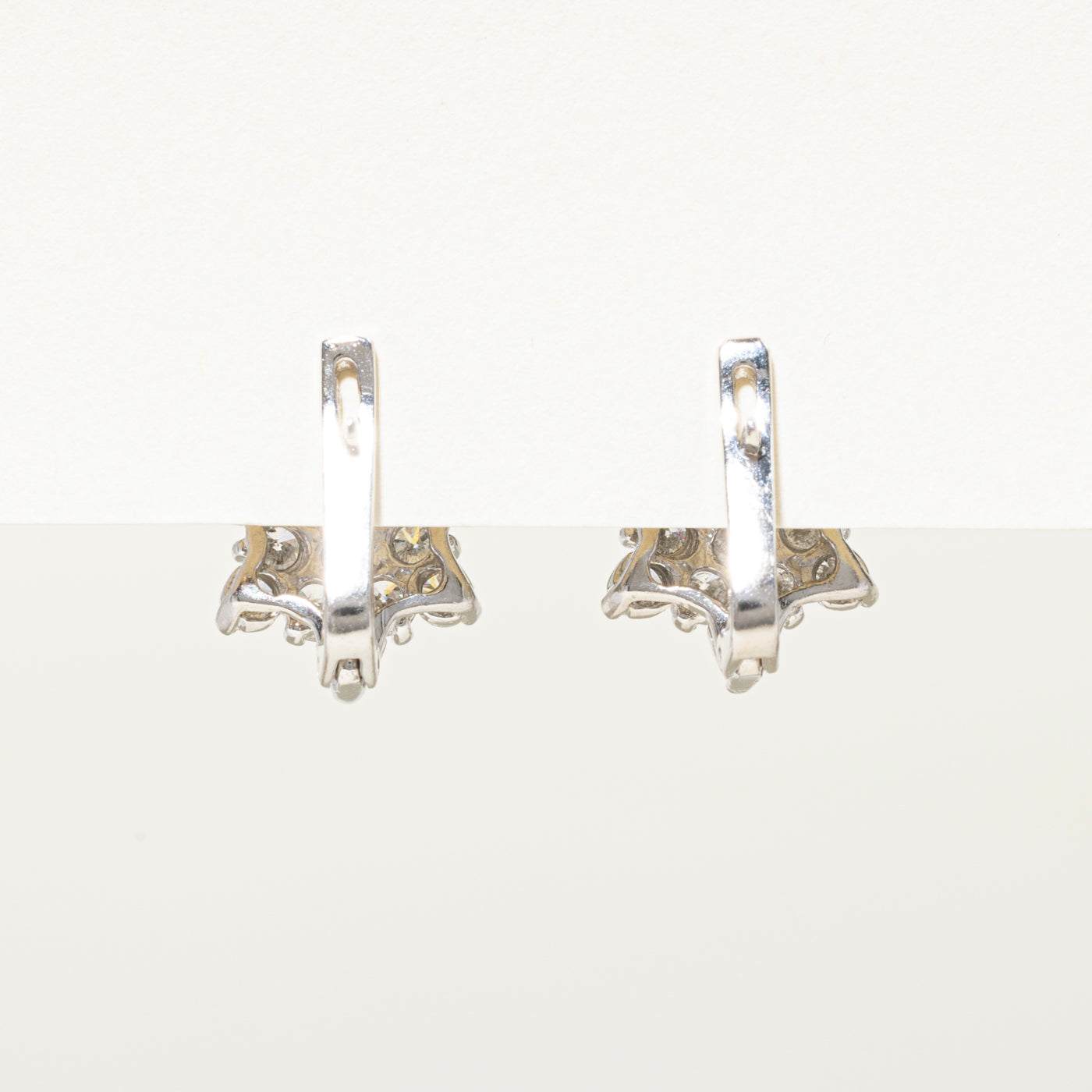 White Gold Diamond Petal Cluster Stud Earrings | 2.34ctw