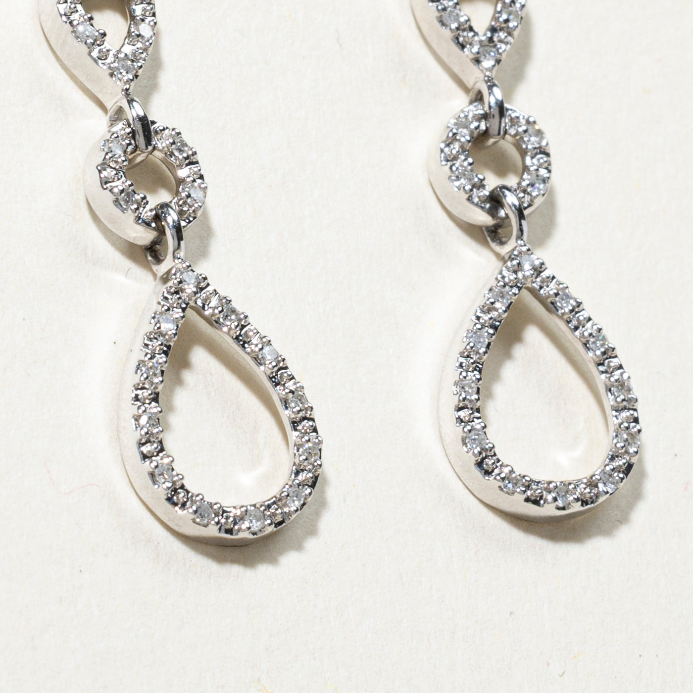 Diamond Pear Shaped Drop Earrings | 0.14ct