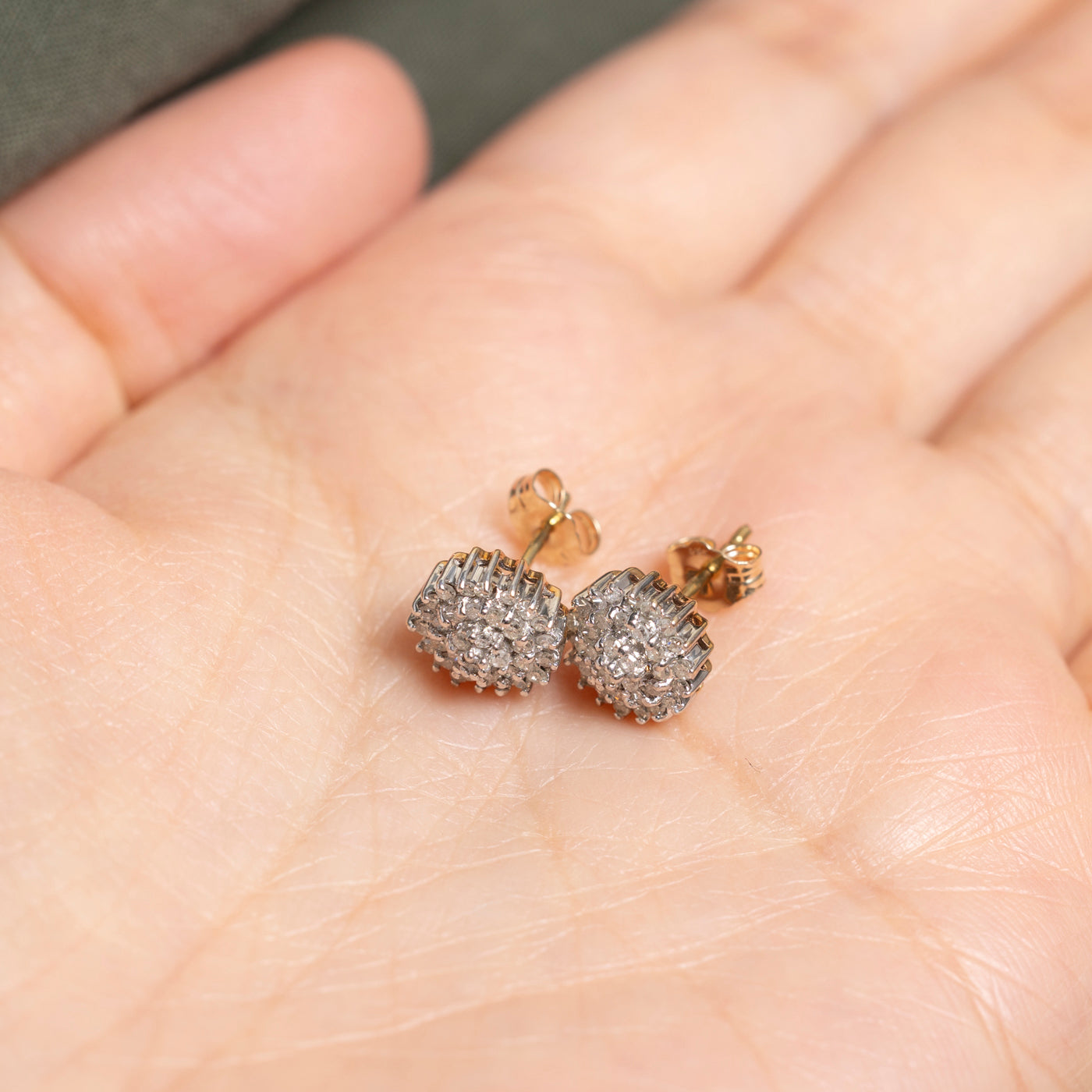 Diamond Petal Cluster Stud Earrings | 0.37ctw