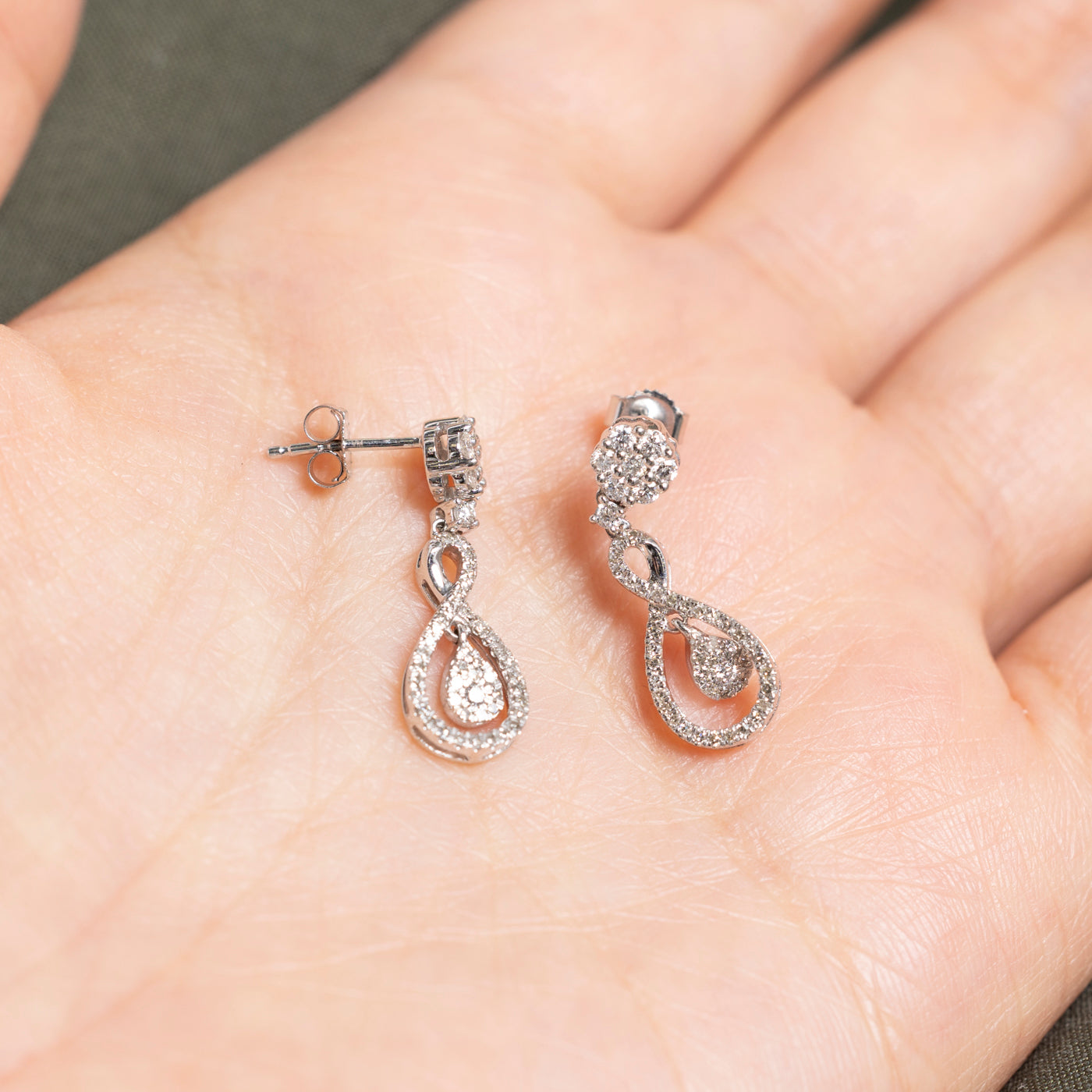Diamond Pear Shaped Drop Earrings | 0.50ctw