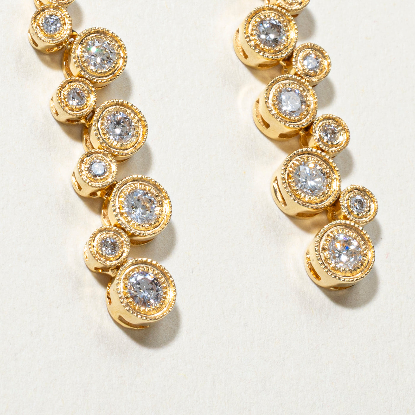 18k Yellow Gold Diamond Drop Earrings | 1.00ctw