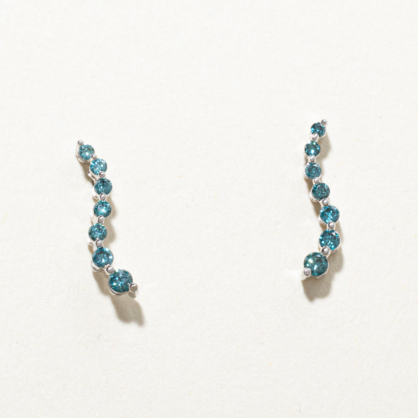 Blue Diamond Wave Stud Earrings | 0.25ctw