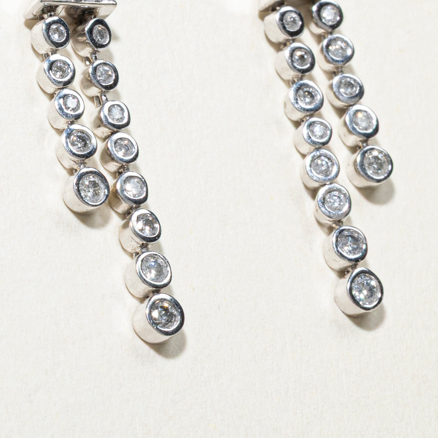 Bezel Set Diamond Dangling Drop Earrings | 0.42ctw