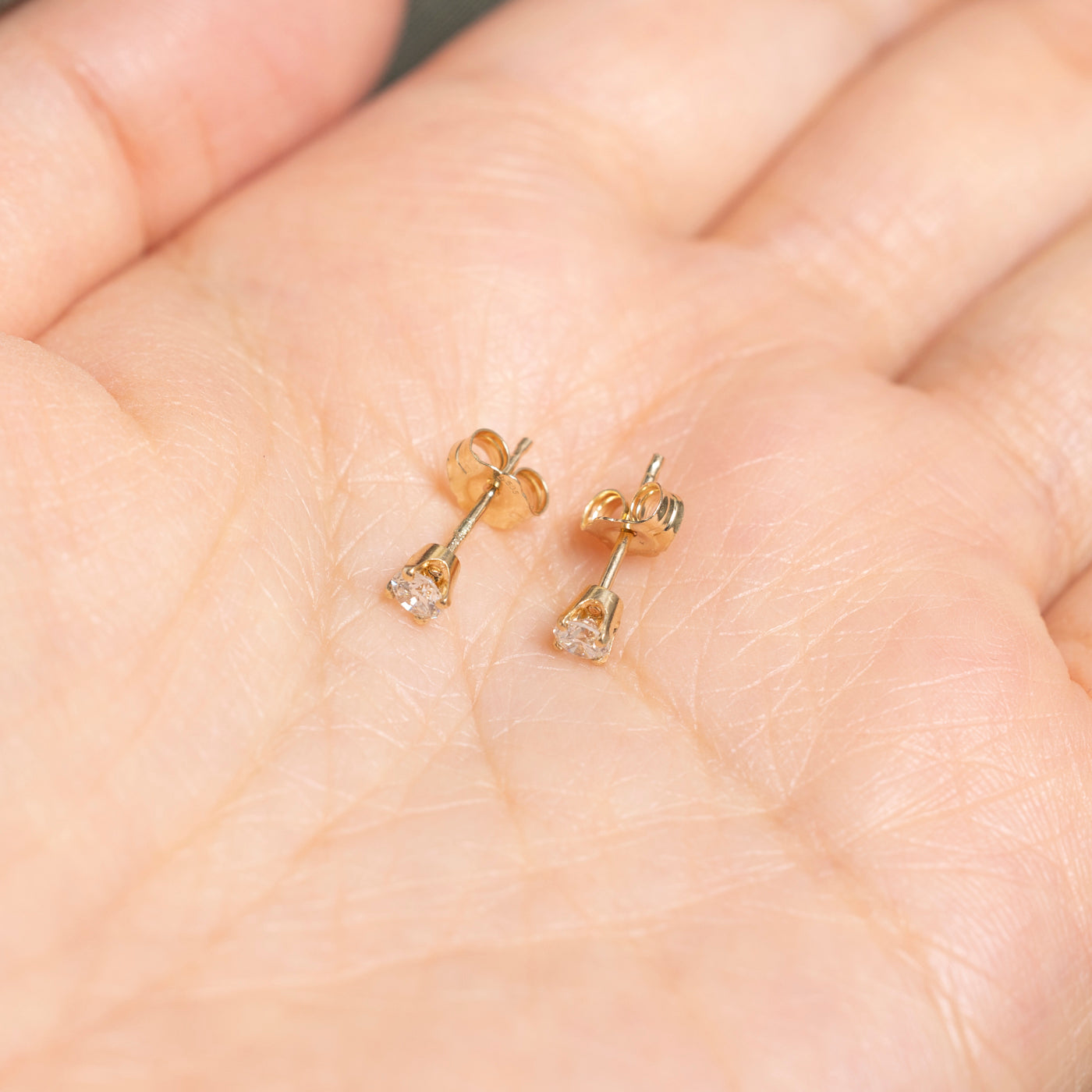 Solitaire Diamond Stud Earrings | 0.23ctw