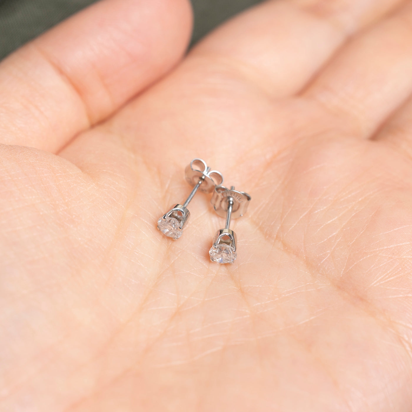 Solitaire Diamond Stud Earrings | 0.57ctw