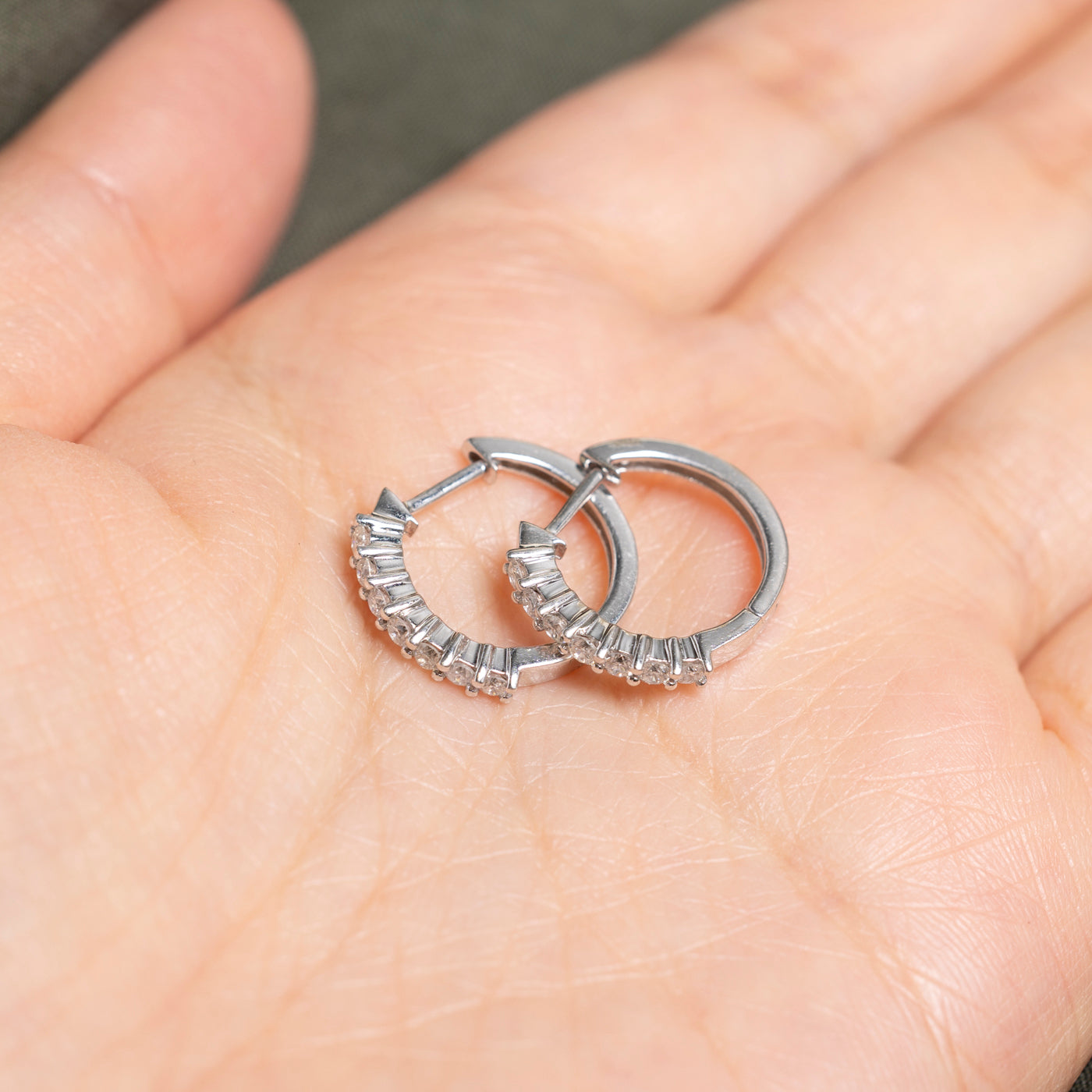 White Gold Diamond Hoop Earrings | 0.40ctw