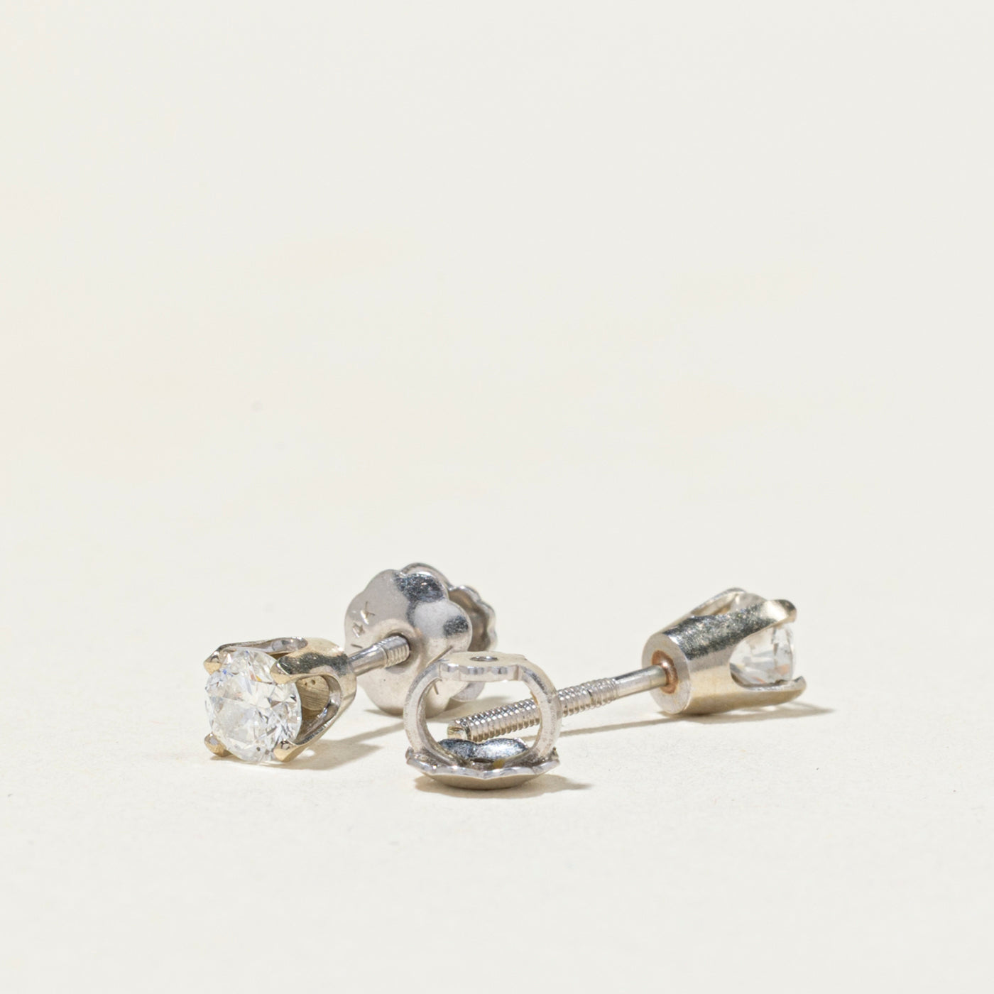 Solitaire Diamond Stud Earrings | 0.28ctw