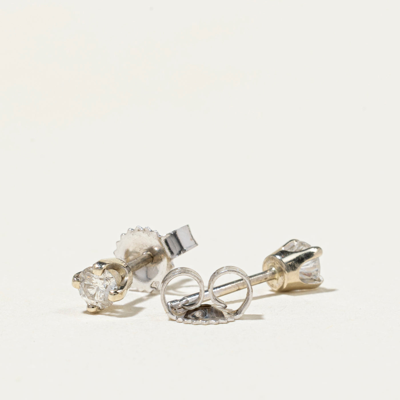 Solitaire Diamond Stud Earrings | 0.19ct