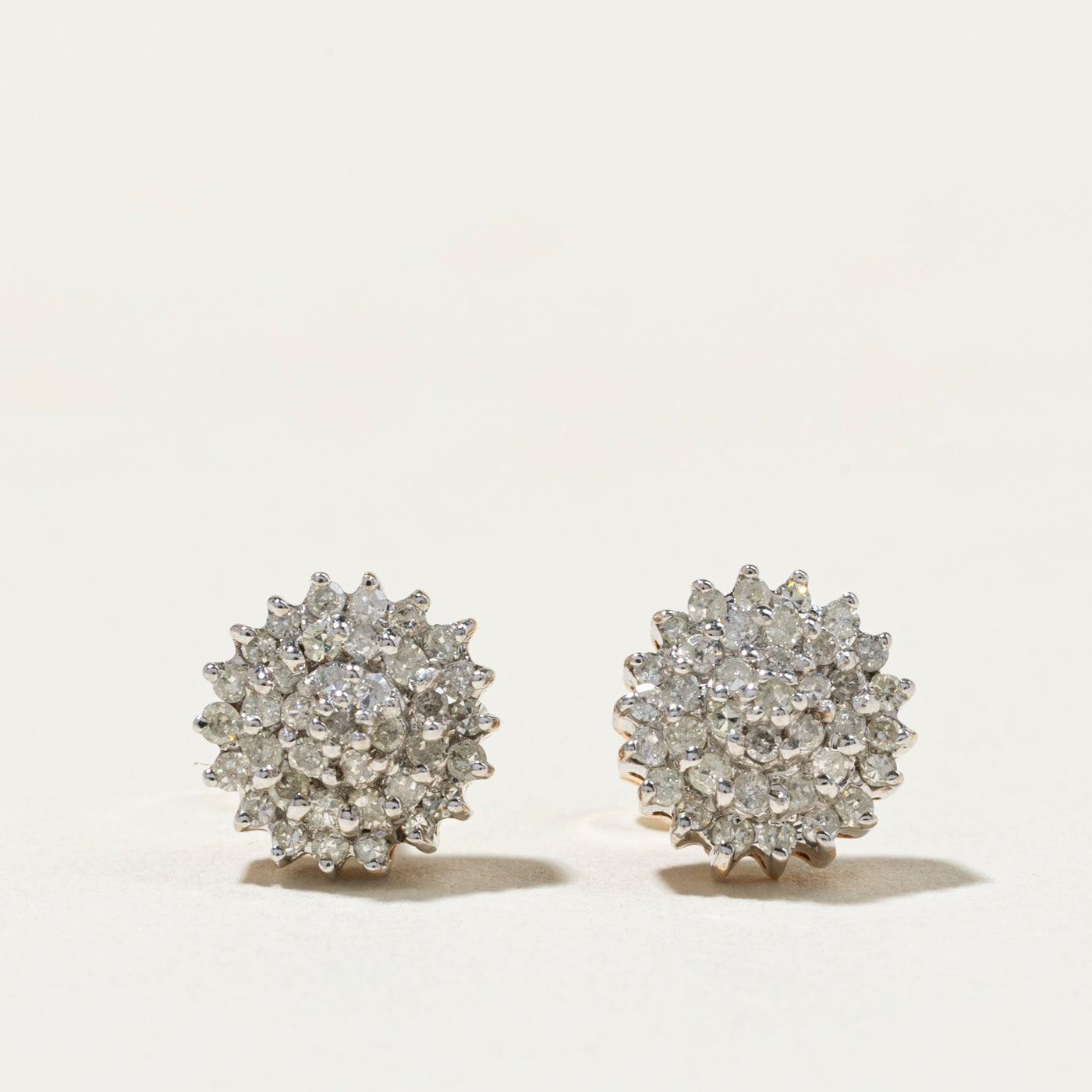 Diamond Petal Cluster Stud Earrings | 0.37ctw