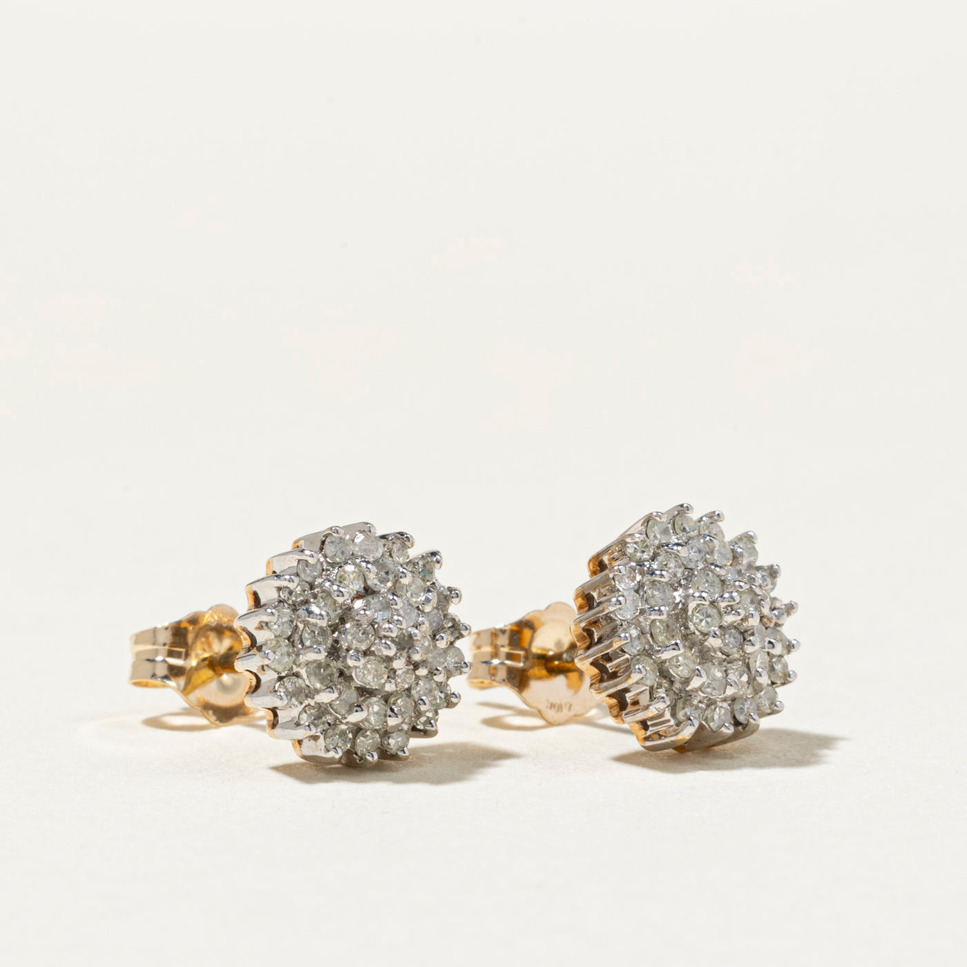 Diamond Petal Cluster Stud Earrings | 0.37ctw