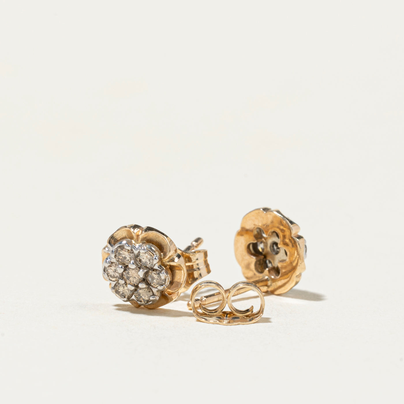 Brown Diamond Cluster Stud Earrings | 0.25ctw