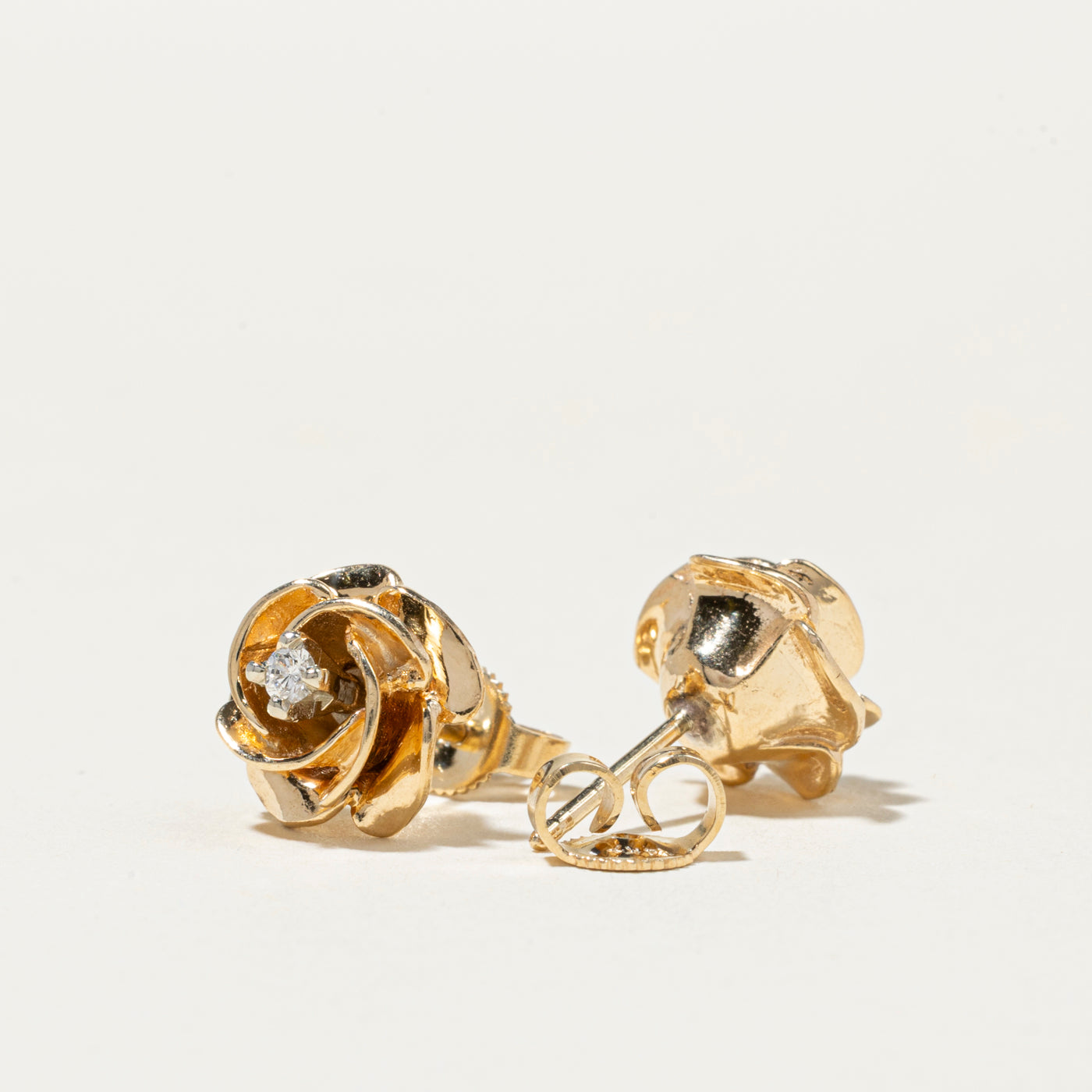 Diamond Flower Stud Earrings | 0.06ct