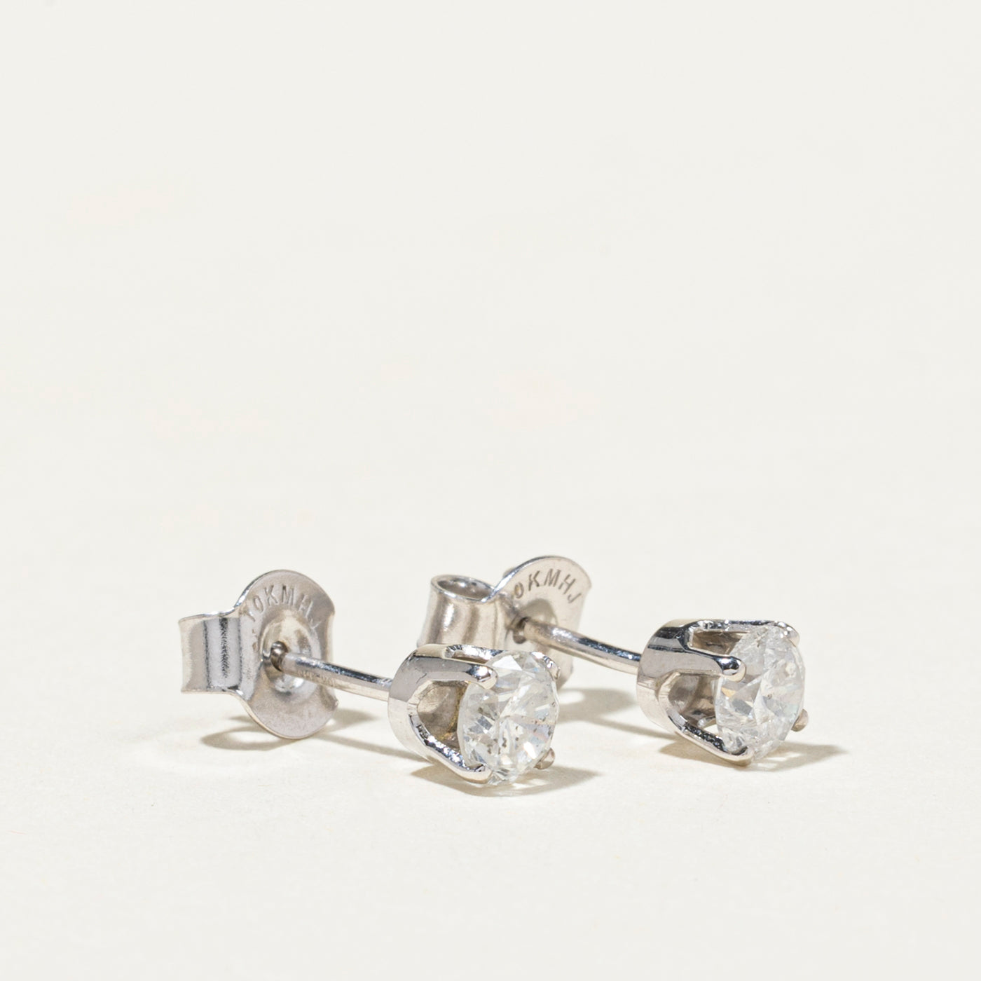 Solitaire Diamond Stud Earrings | 0.57ctw