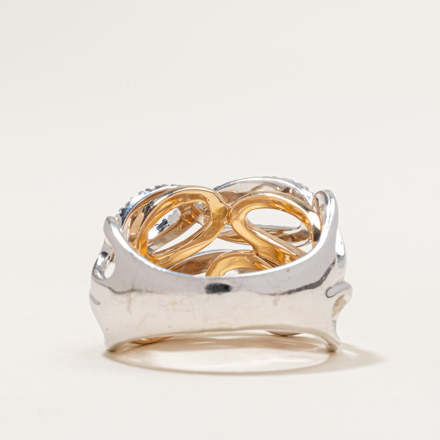 17k Two Tone Diamond Kinetic Ring | 1.05ctw | SZ 8