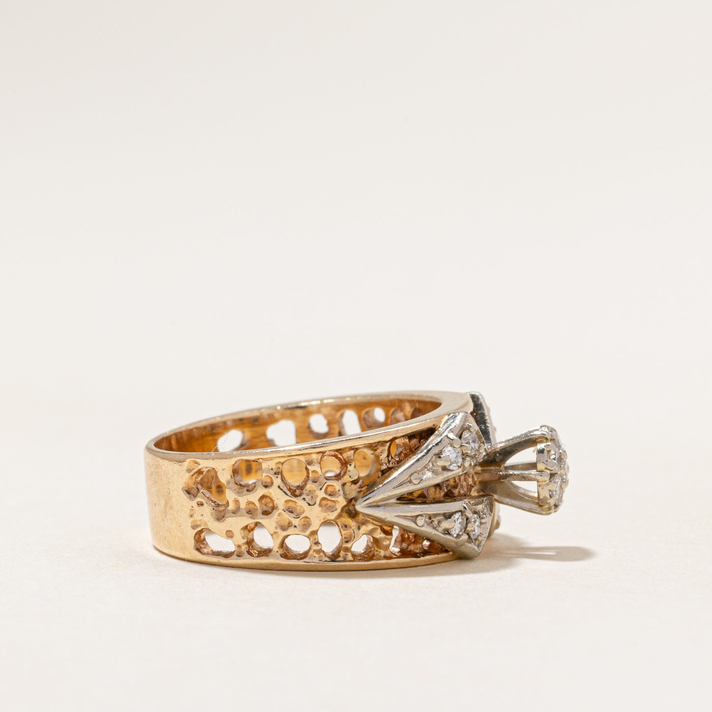 Diamond Textured Statement Ring | 0.30ctw | SZ 7.5