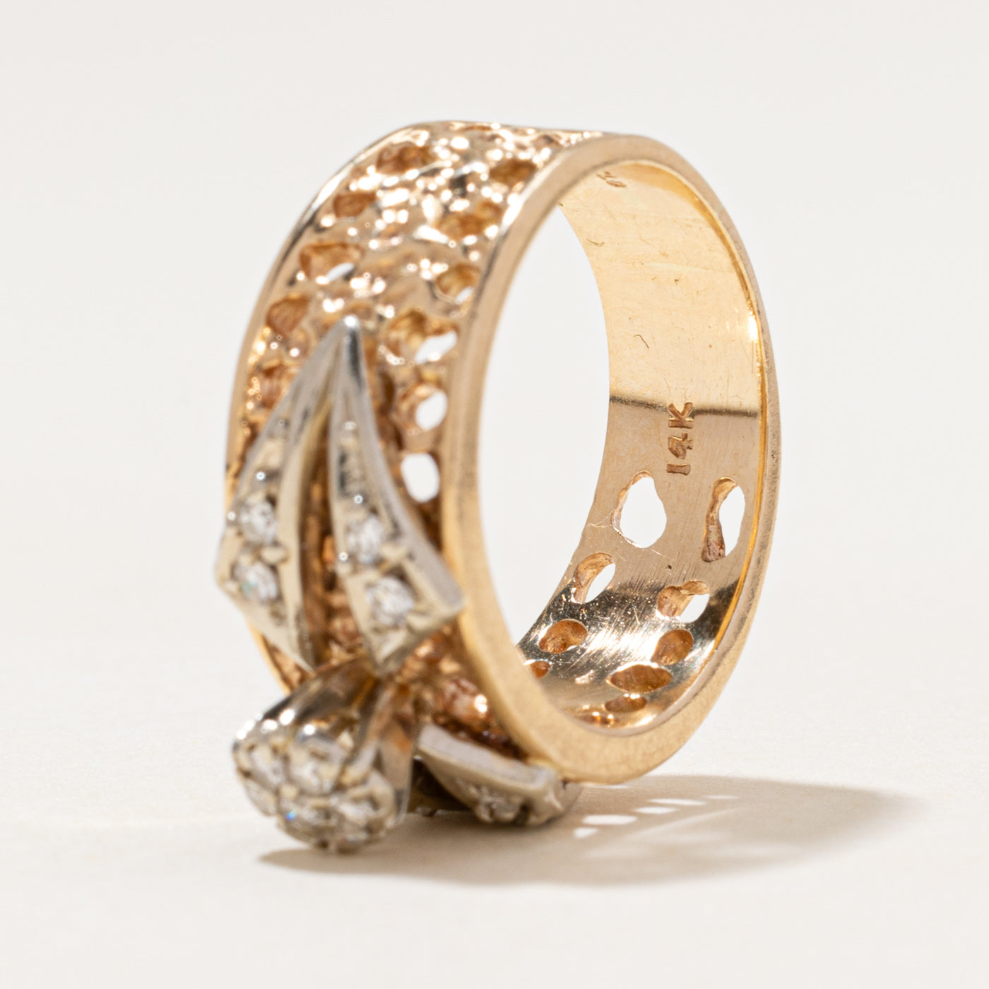 Diamond Textured Statement Ring | 0.30ctw | SZ 7.5