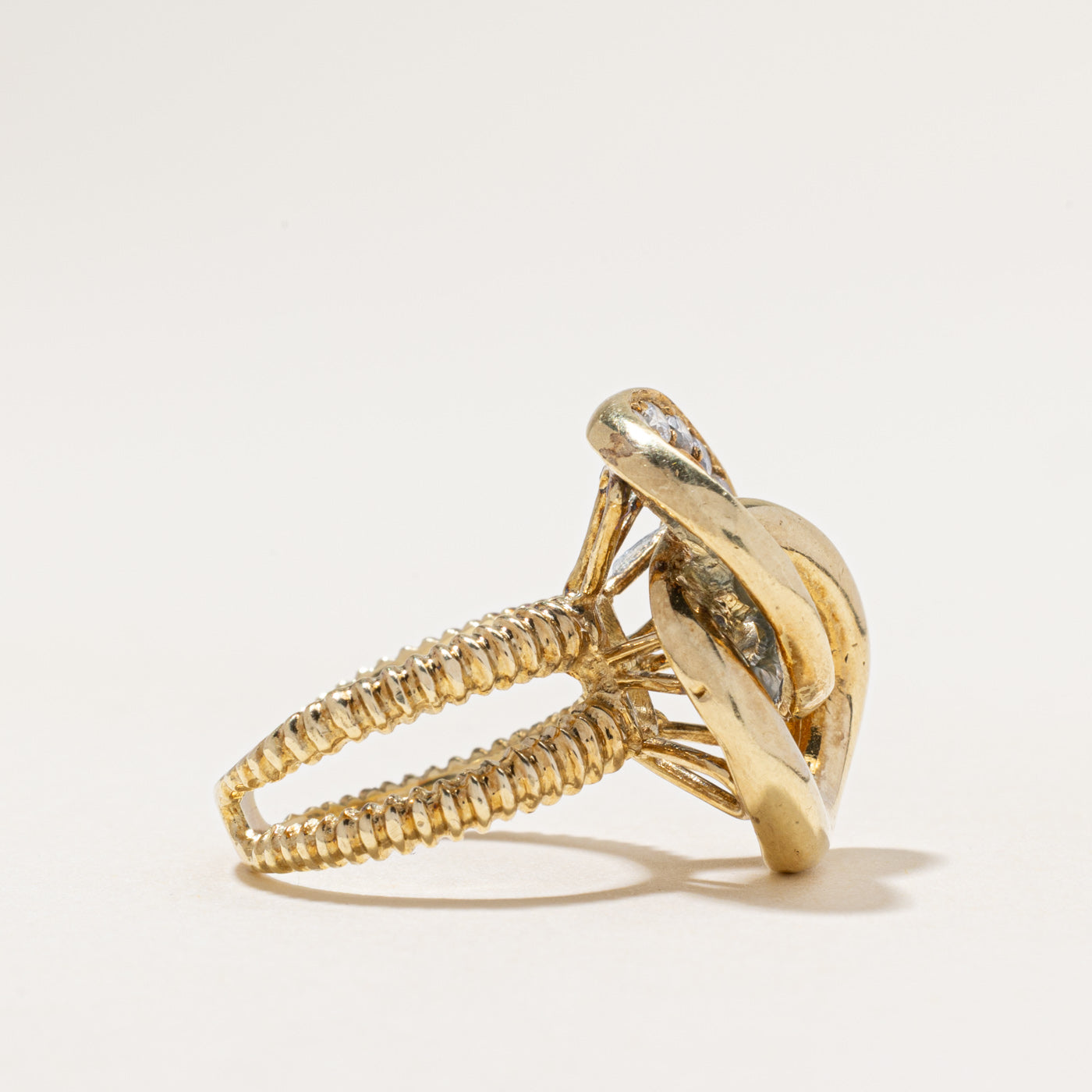 14k Diamond Cocktail Chain Ring | 0.70ctw | SZ 5.75