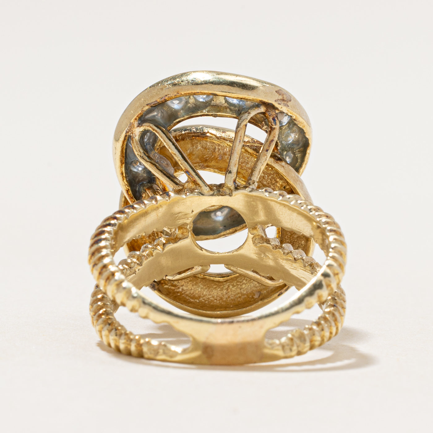 14k Diamond Cocktail Chain Ring | 0.70ctw | SZ 5.75