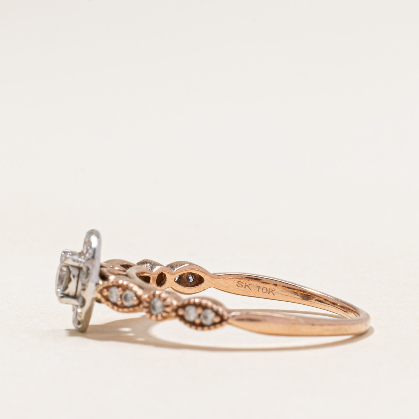 Illusion Set Diamond Halo Ornate Ring | 0.40ctw | SZ 9