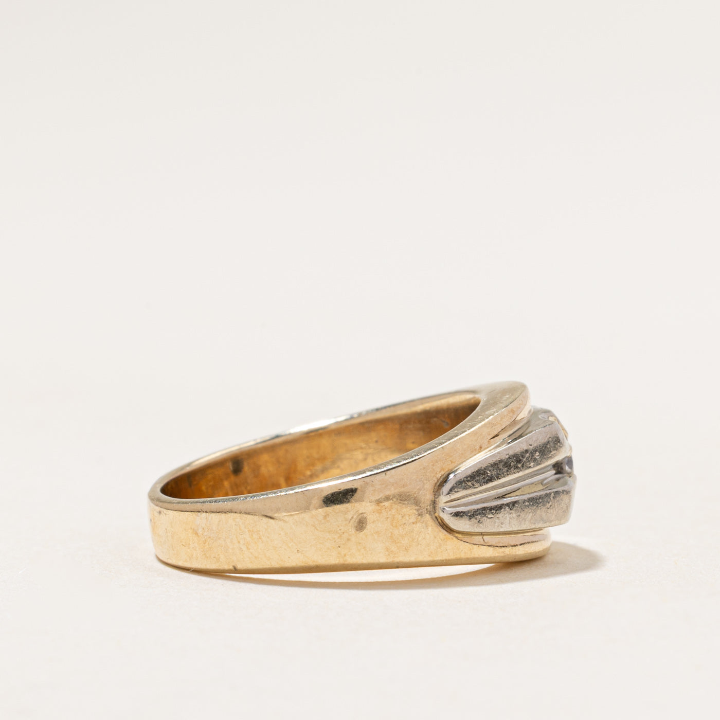 Two Tone Diamond Dome Ring | 0.15ct | SZ 7.5