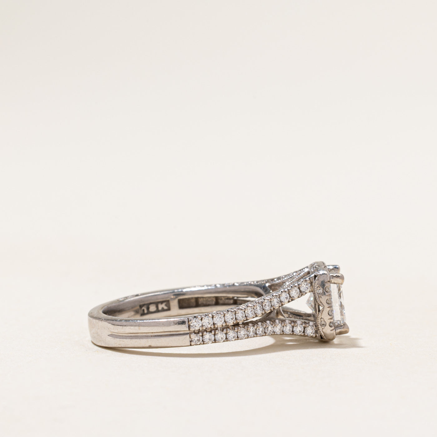 'Tacori' 18k Princess Cut Diamond Engagement Ring | 1.77ctw | SZ 6.5