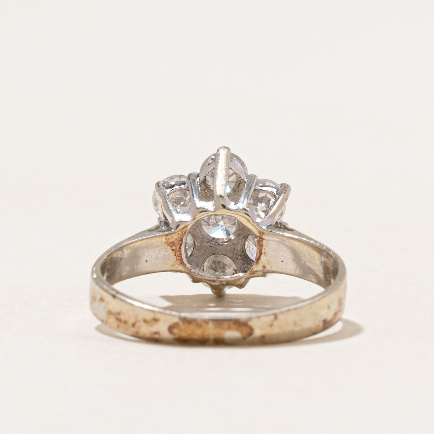Diamond Petal Cluster Petite Ring | 1.15ctw | SZ 3.75