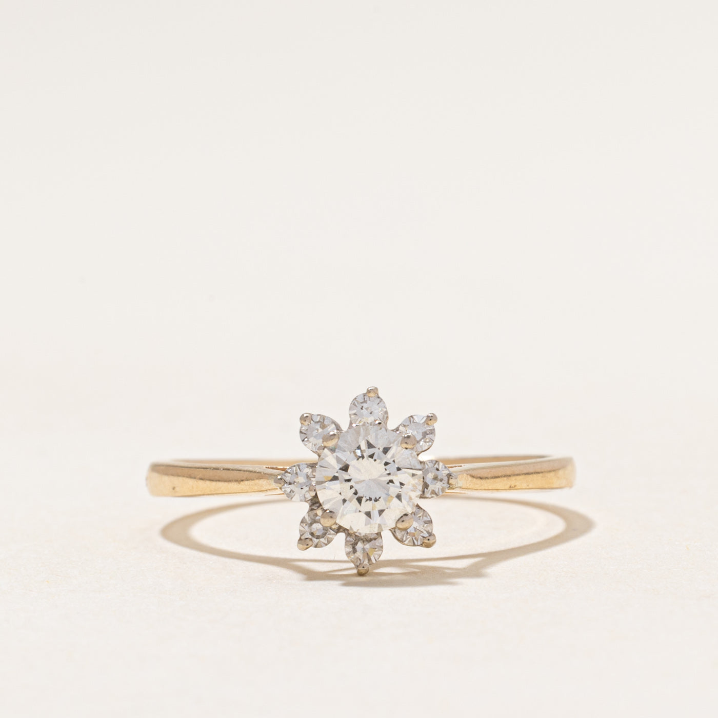 Diamond Petal Reverse Tapered Ring | 0.72ctw | SZ 9