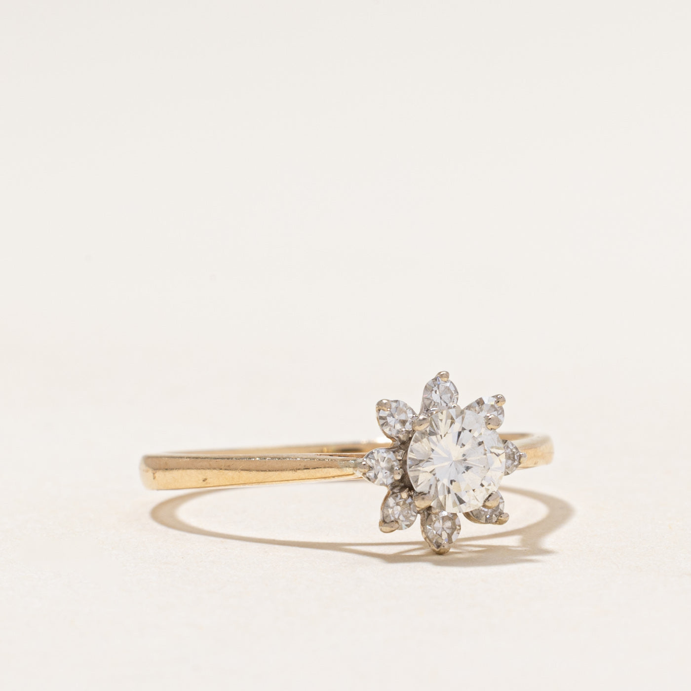 Diamond Petal Reverse Tapered Ring | 0.72ctw | SZ 9