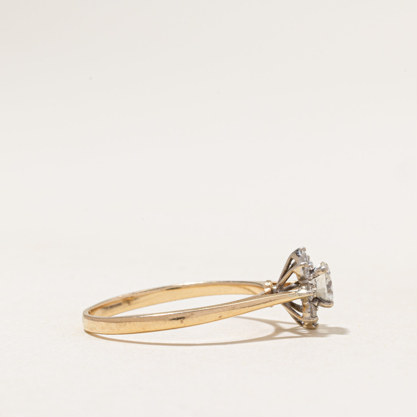 Diamond Petal Reverse Tapered Ring | 0.72ctw | SZ 9