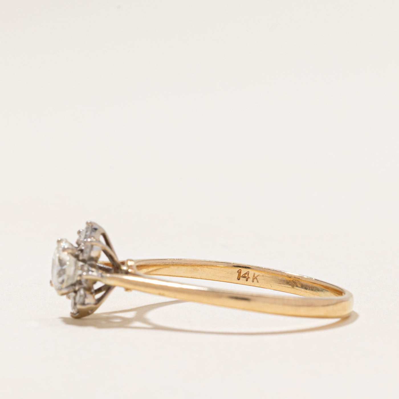 Diamond Petal Reverse Tapered Ring | 0.72ctw | SZ 9