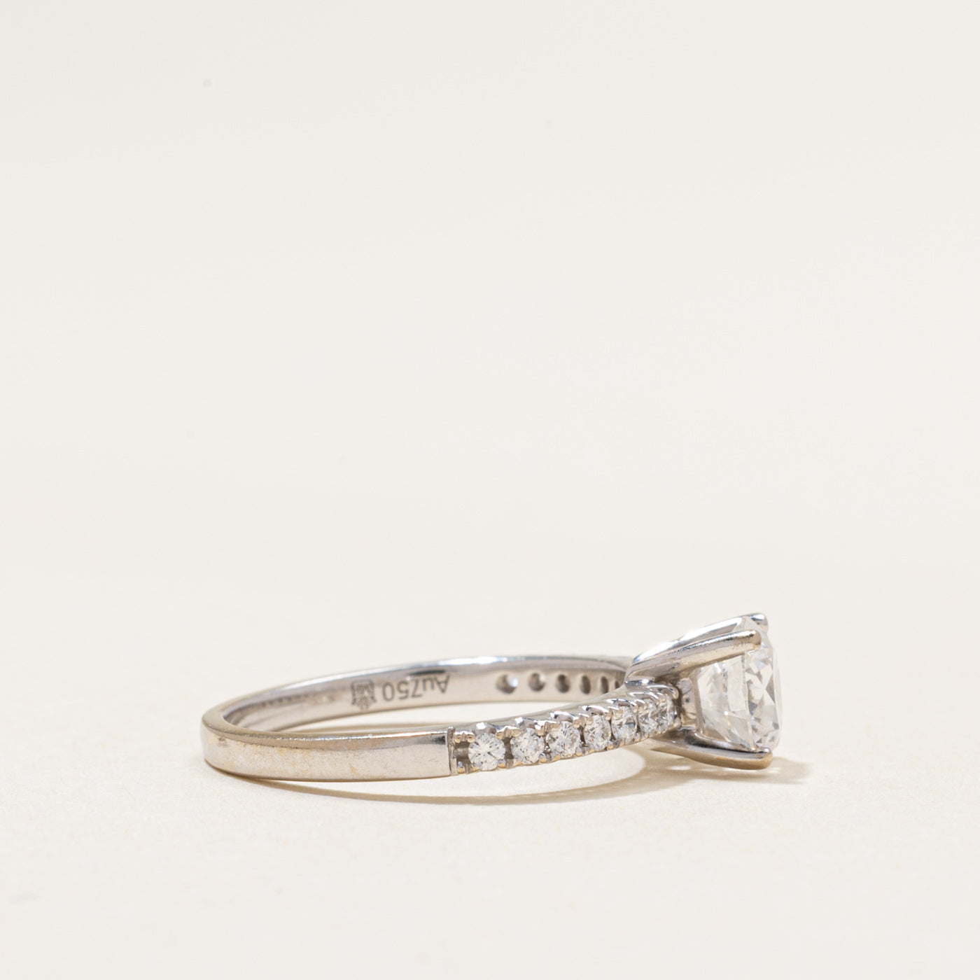 18k White Gold Diamond Engagement Ring | 0.96ctw | SZ 5