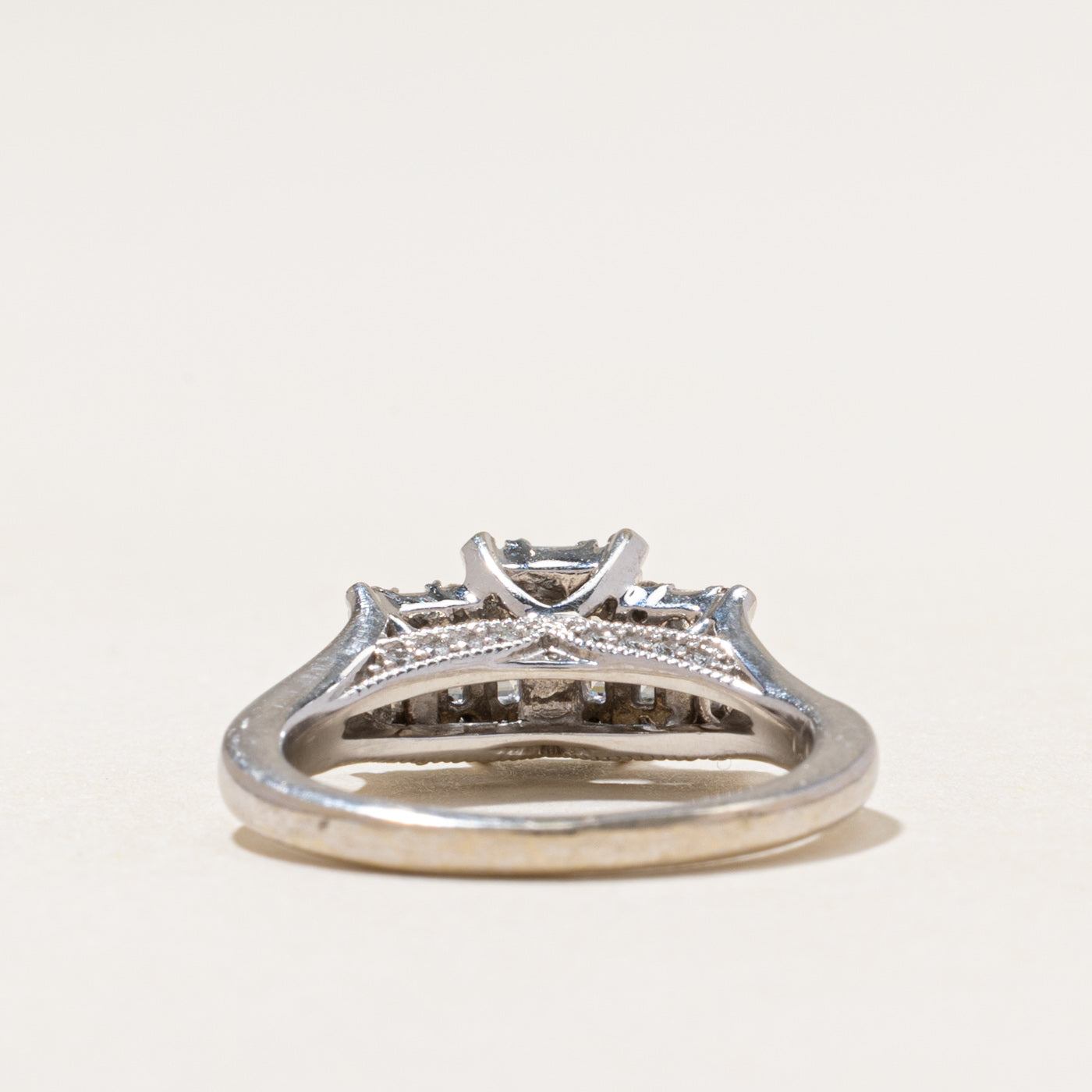 Three Stone Baguette Cut Diamond Ring | 0.87ctw | SZ 3.5