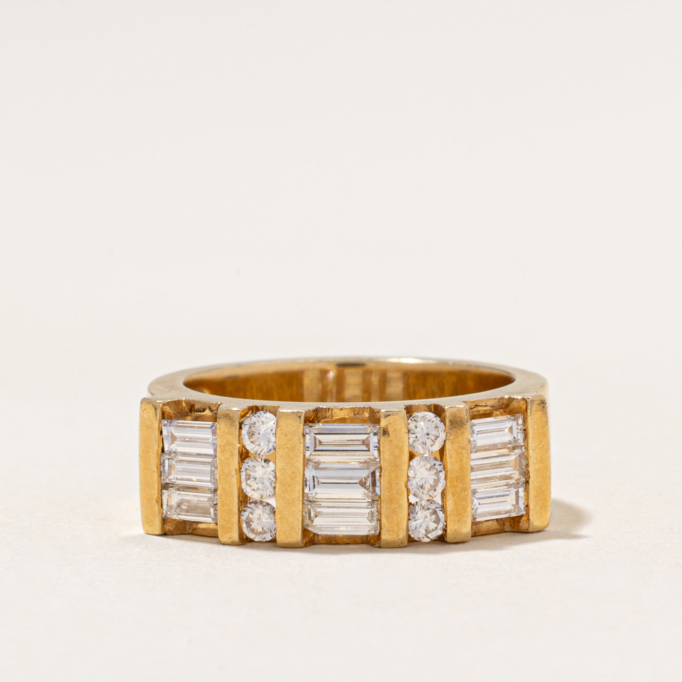 18k Multi Column Diamond Band | 1.05ctw | SZ 5.5